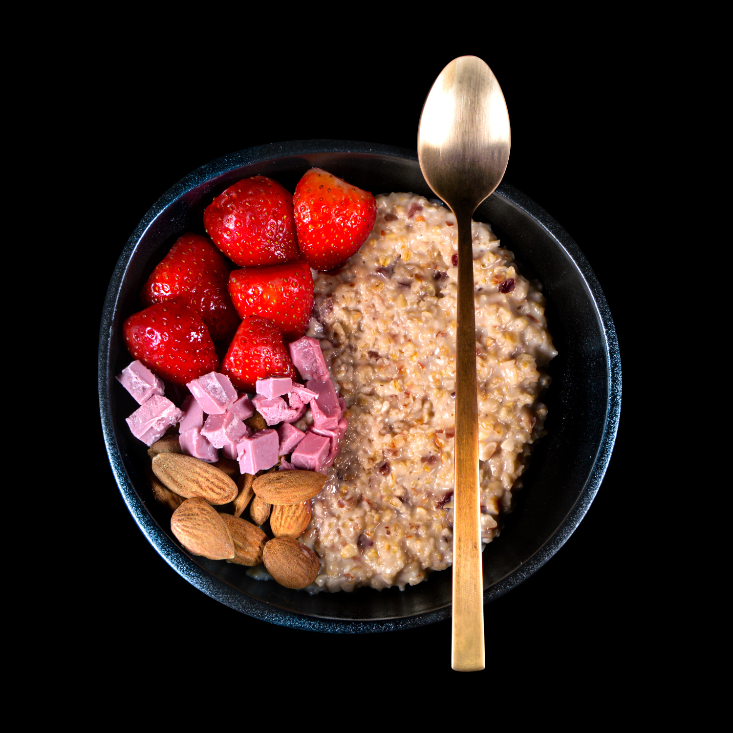 porridge bio aux amandes, cranberries et chocolat blanc
