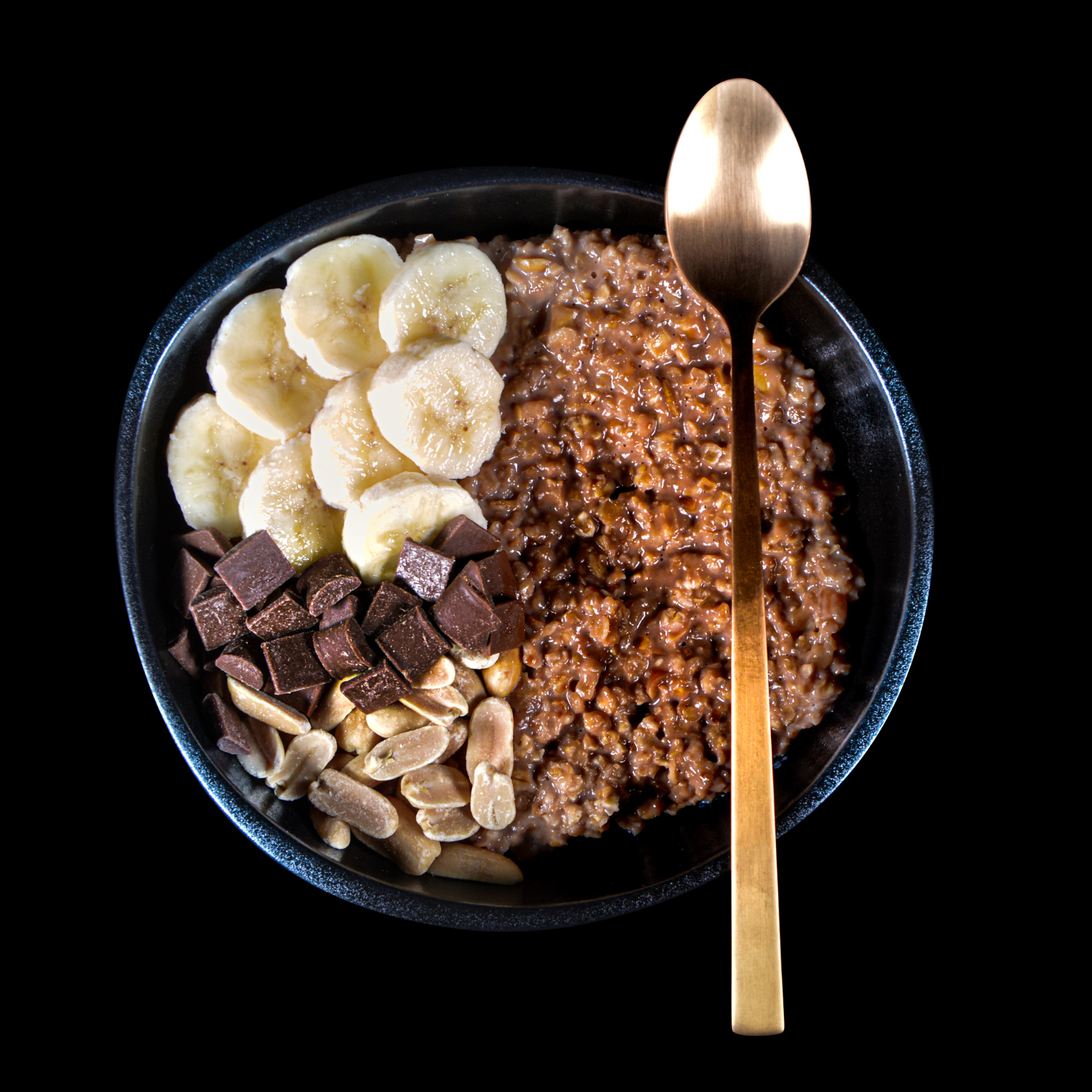porridge bio aux cacahuètes et chocolat