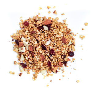 muesli croustillant bio aux amandes, cranberries et chocolat blanc